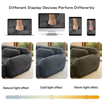 Canapé en peluche douce désossé de 378 cm, éponge HD 32D, conception ergonomique, emballage sous vide, combinaison libre – Sanzelize Design