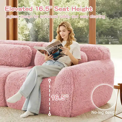 Canapé en peluche douce désossé de 378 cm, éponge HD 32D, conception ergonomique, emballage sous vide, combinaison libre – Sanzelize Design