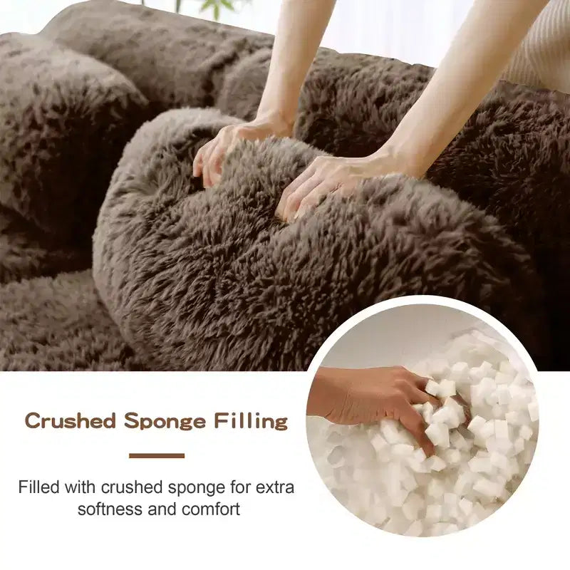 Canapé en peluche douce désossé de 378 cm, éponge HD 32D, conception ergonomique, emballage sous vide, combinaison libre – Sanzelize Design