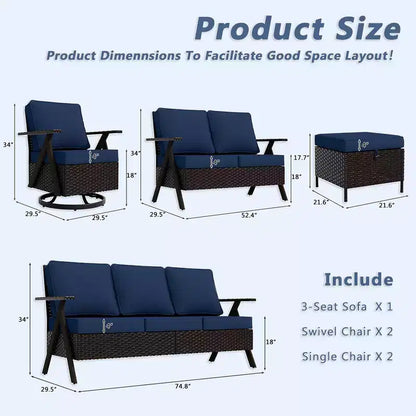Ensemble de sièges d'extérieur Premium: canapé 3 places, double méridienne – Sanzelize Design