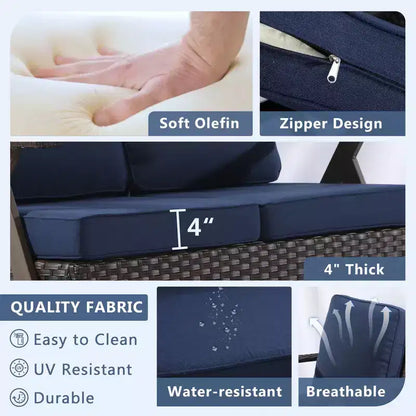 Ensemble de sièges d'extérieur Premium: canapé 3 places, double méridienne – Sanzelize Design