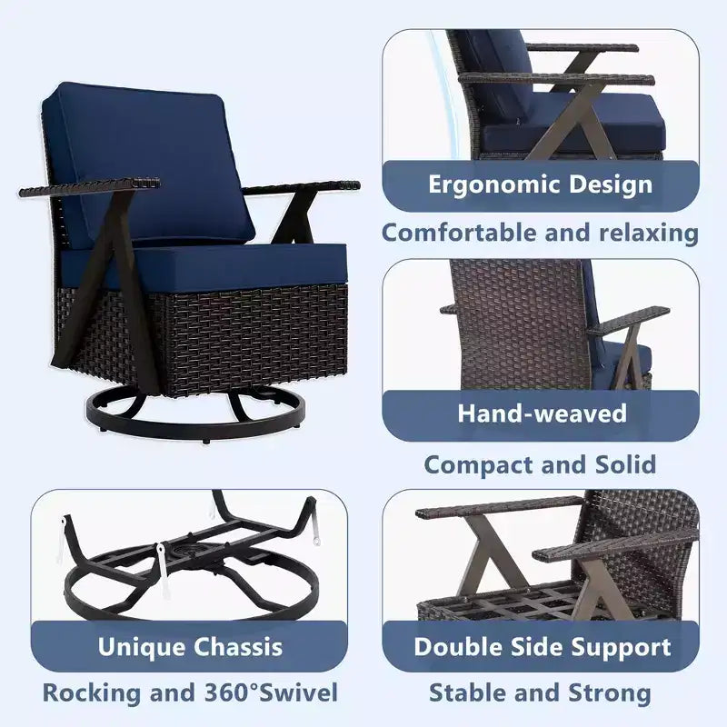 Ensemble de sièges d'extérieur Premium: canapé 3 places, double méridienne – Sanzelize Design