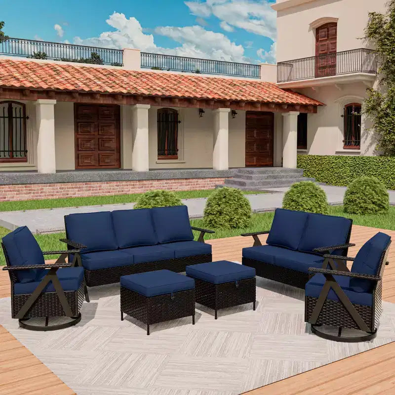 Ensemble de sièges d'extérieur Premium: canapé 3 places, double méridienne – Sanzelize Design
