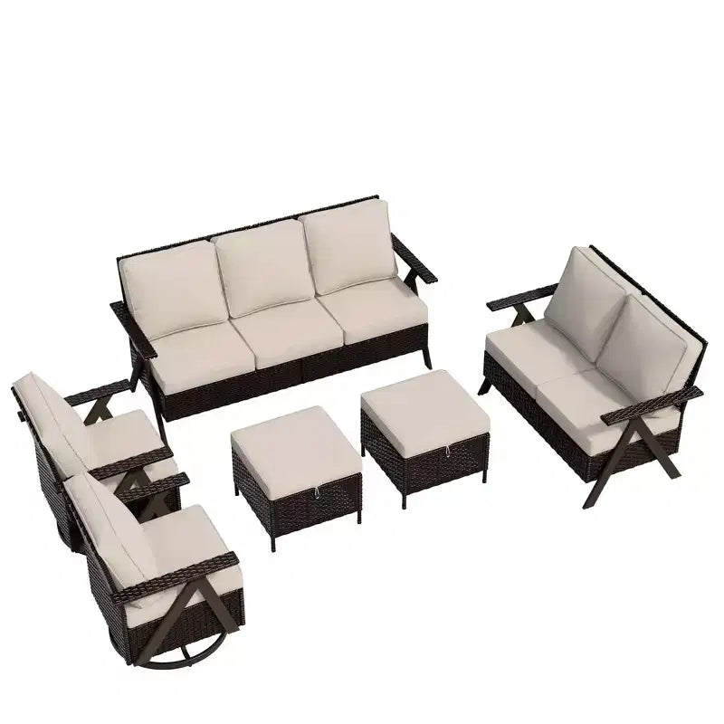 Ensemble de sièges d'extérieur Premium: canapé 3 places, double méridienne – Sanzelize Design