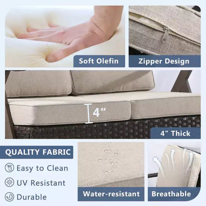 Ensemble de sièges d'extérieur Premium: canapé 3 places, double méridienne – Sanzelize Design