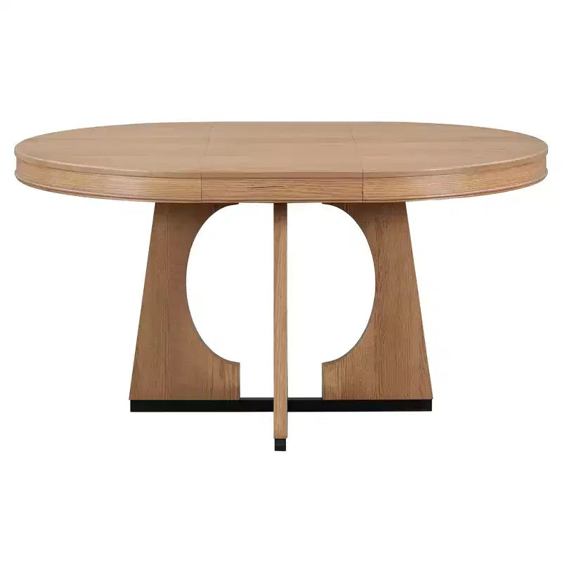 Ensemble de salle à manger rond extensible de ferme pour 4 personnes, table de cuisine ronde en bois avec rallonge – Sanzelize Design