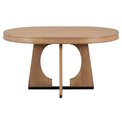 Ensemble de salle à manger rond extensible de ferme pour 4 personnes, table de cuisine ronde en bois avec rallonge – Sanzelize Design