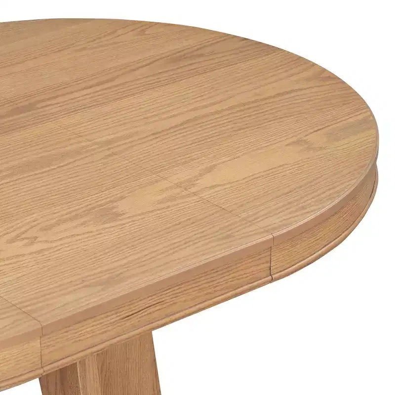 Ensemble de salle à manger rond extensible de ferme pour 4 personnes, table de cuisine ronde en bois avec rallonge – Sanzelize Design