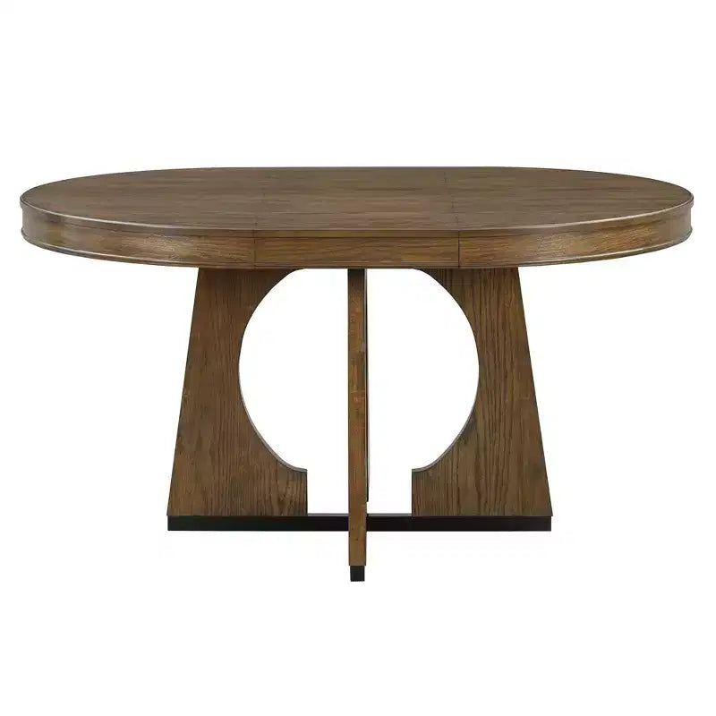 Ensemble de salle à manger rond extensible de ferme pour 4 personnes, table de cuisine ronde en bois avec rallonge – Sanzelize Design