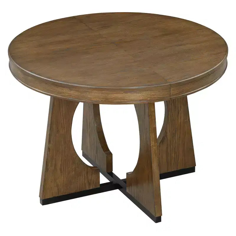 Ensemble de salle à manger rond extensible de ferme pour 4 personnes, table de cuisine ronde en bois avec rallonge – Sanzelize Design