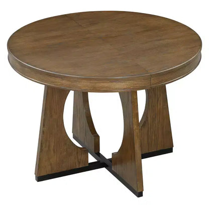 Ensemble de salle à manger rond extensible de ferme pour 4 personnes, table de cuisine ronde en bois avec rallonge – Sanzelize Design