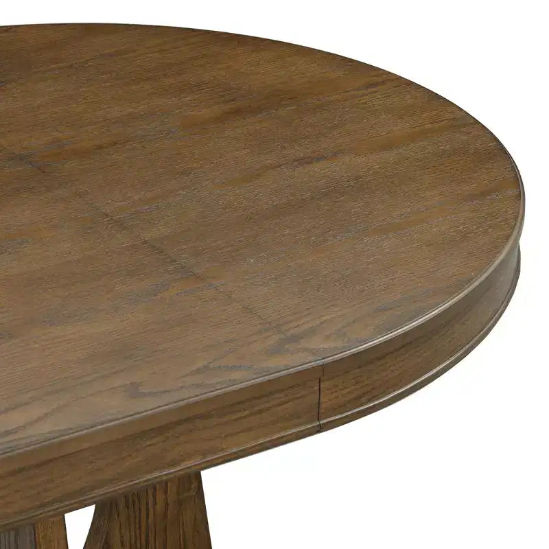 Ensemble de salle à manger rond extensible de ferme pour 4 personnes, table de cuisine ronde en bois avec rallonge – Sanzelize Design