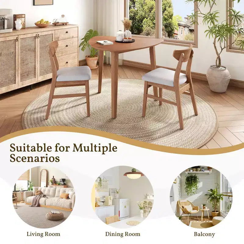 Ensemble de table moderne 3 pièces Delgado avec 2 chaises en bois courbé – Sanzelize Design