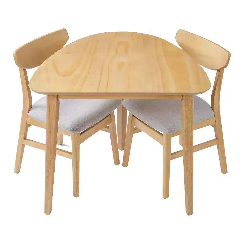 Ensemble de table moderne 3 pièces Delgado avec 2 chaises en bois courbé – Sanzelize Design