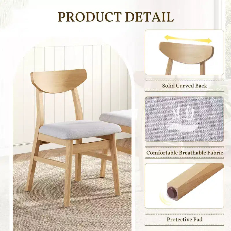 Ensemble de table moderne 3 pièces Delgado avec 2 chaises en bois courbé – Sanzelize Design