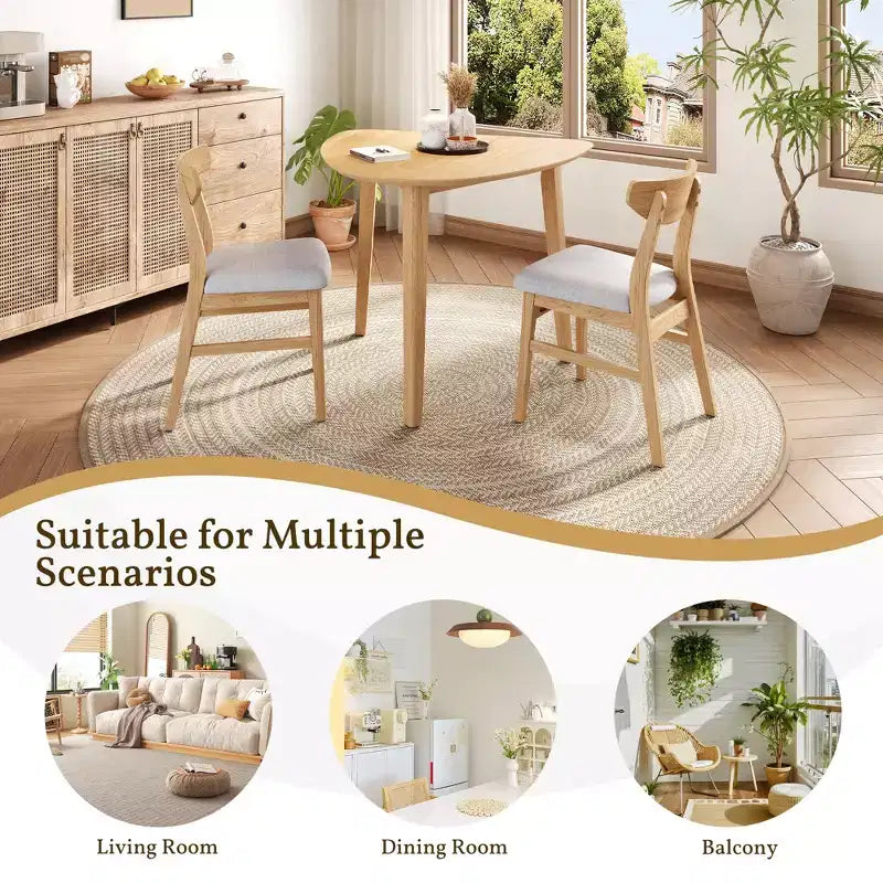 Ensemble de table moderne 3 pièces Delgado avec 2 chaises en bois courbé – Sanzelize Design