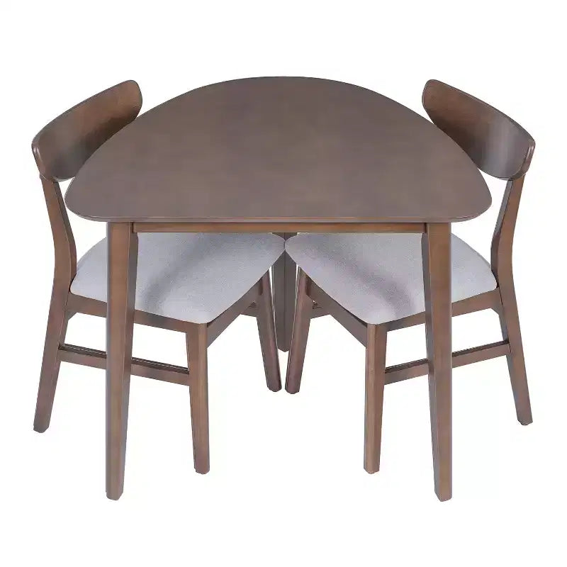 Ensemble de table moderne 3 pièces Delgado avec 2 chaises en bois courbé – Sanzelize Design