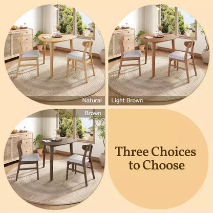 Ensemble de table moderne 3 pièces Delgado avec 2 chaises en bois courbé – Sanzelize Design