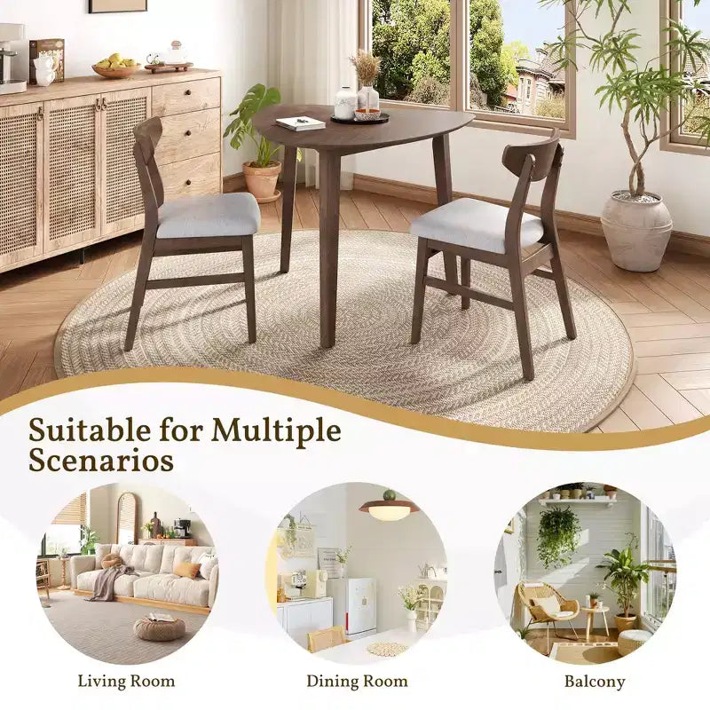 Ensemble de table moderne 3 pièces Delgado avec 2 chaises en bois courbé – Sanzelize Design