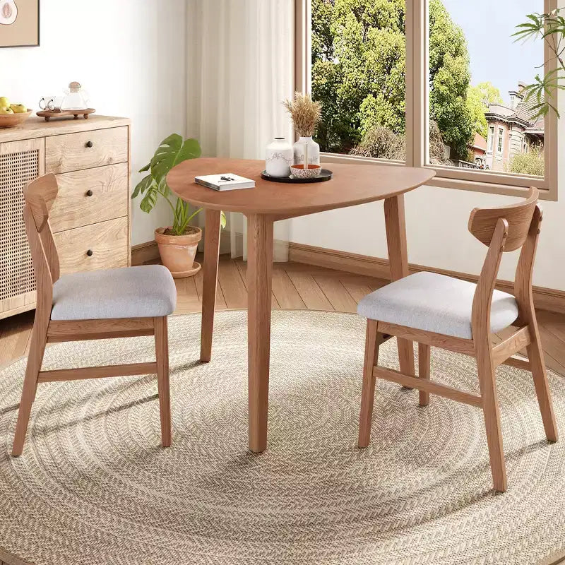 Ensemble de table moderne 3 pièces Delgado avec 2 chaises en bois courbé – Sanzelize Design