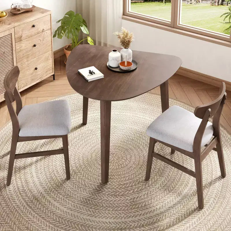 Ensemble de table moderne 3 pièces Delgado avec 2 chaises en bois courbé – Sanzelize Design
