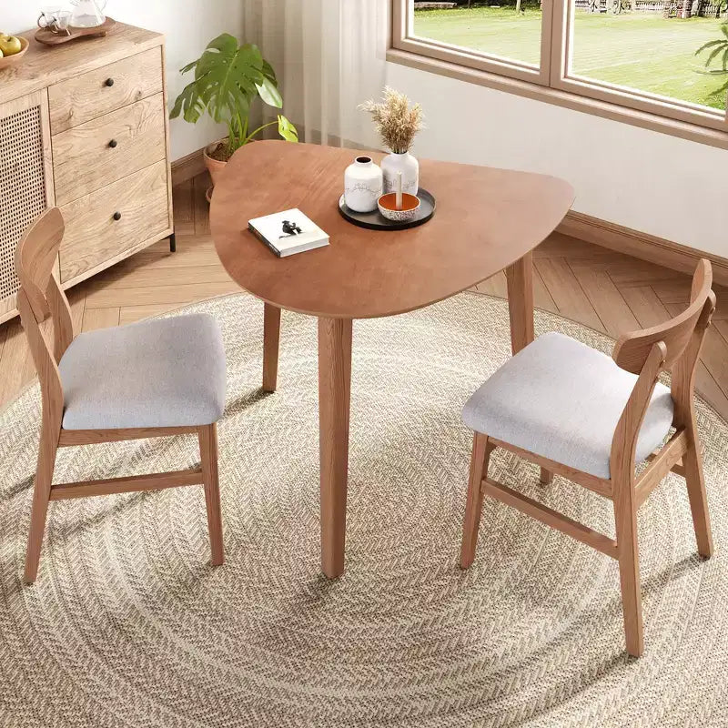 Ensemble de table moderne 3 pièces Delgado avec 2 chaises en bois courbé – Sanzelize Design