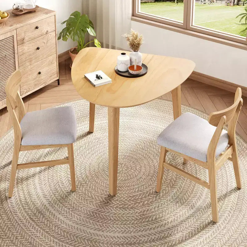Ensemble de table moderne 3 pièces Delgado avec 2 chaises en bois courbé – Sanzelize Design