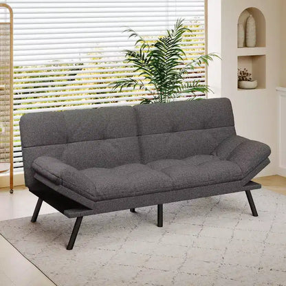 Canapé-futon 180 cm en mousse à mémoire de forme avec coussin détachable, canapé-lit futon convertible – Sanzelize Design