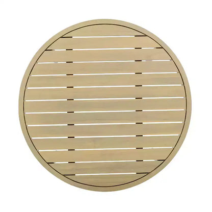Yuna Ensemble de salon d'extérieur 4 pièces en bois d'acacia style rustique avec table ronde à lattes – Sanzelize Design