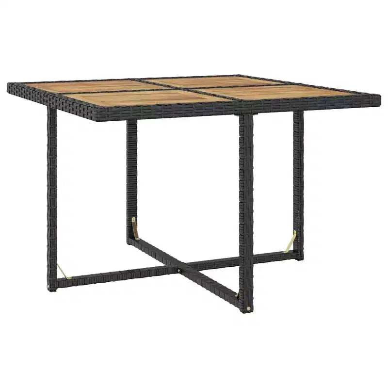 Salon de Jardin Ensemble Table et Chaises Extérieur en Résine Tressée et Bois d'Acacia – Sanzelize Design