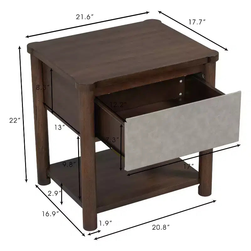 Ensemble de chambre Joy moderne 3 pièces en bois avec tête de lit et 2 tables de nuit – Sanzelize Design