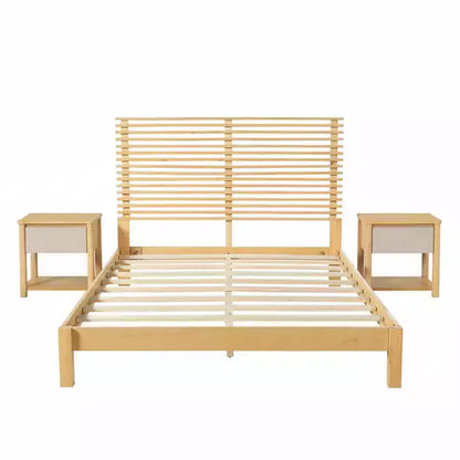 Ensemble de chambre Joy moderne 3 pièces en bois avec tête de lit et 2 tables de nuit – Sanzelize Design