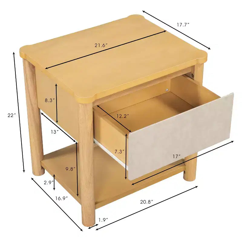 Ensemble de chambre Joy moderne 3 pièces en bois avec tête de lit et 2 tables de nuit – Sanzelize Design