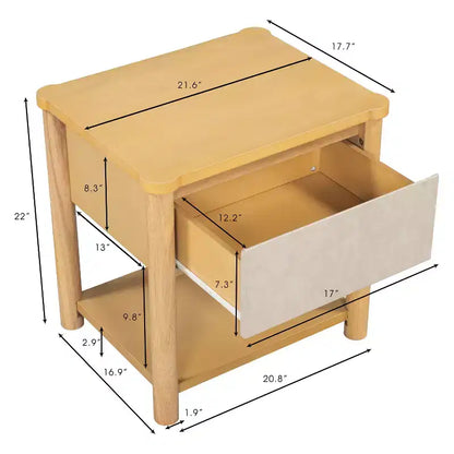 Ensemble de chambre Joy moderne 3 pièces en bois avec tête de lit et 2 tables de nuit – Sanzelize Design