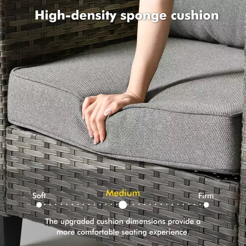 Ensemble de 7 pièces avec chaises pivotantes et table brasero, résistant aux intempéries – Sanzelize Design