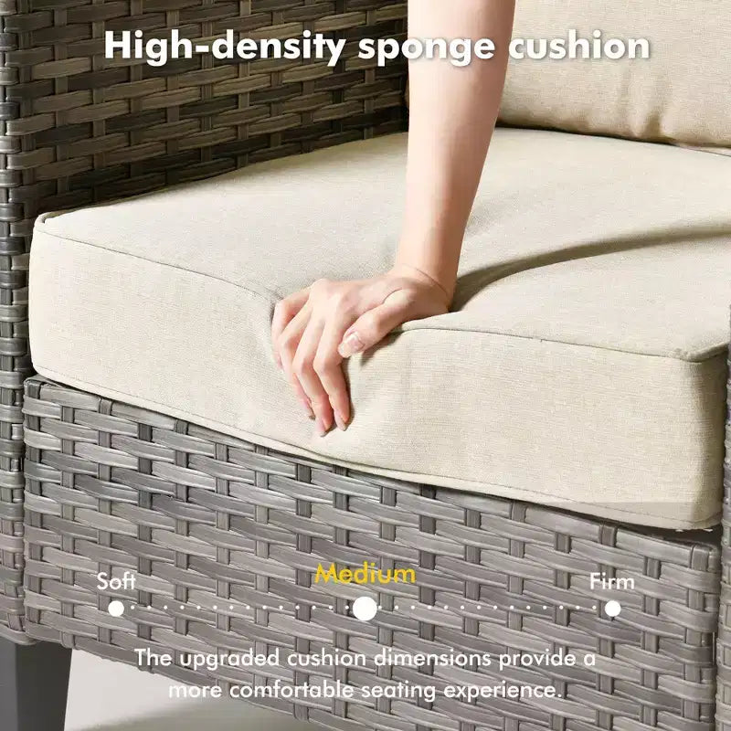 Ensemble de 7 pièces avec chaises pivotantes et table brasero, résistant aux intempéries – Sanzelize Design