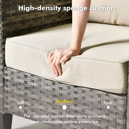 Ensemble de 7 pièces avec chaises pivotantes et table brasero, résistant aux intempéries – Sanzelize Design