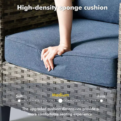 Ensemble de 7 pièces avec chaises pivotantes et table brasero, résistant aux intempéries – Sanzelize Design