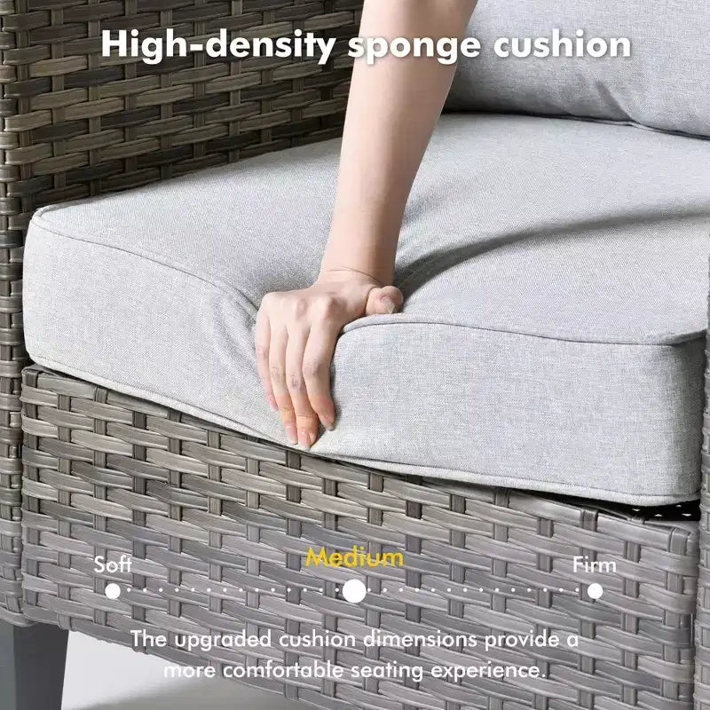 Ensemble de 7 pièces avec chaises pivotantes et table brasero, résistant aux intempéries – Sanzelize Design