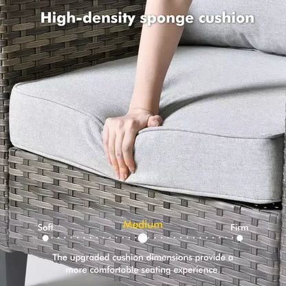 Ensemble de 7 pièces avec chaises pivotantes et table brasero, résistant aux intempéries – Sanzelize Design