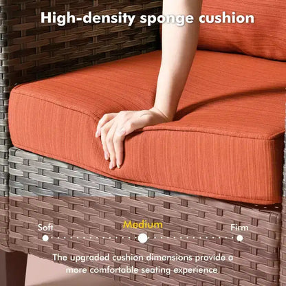 Ensemble de 7 pièces avec chaises pivotantes et table brasero, résistant aux intempéries – Sanzelize Design