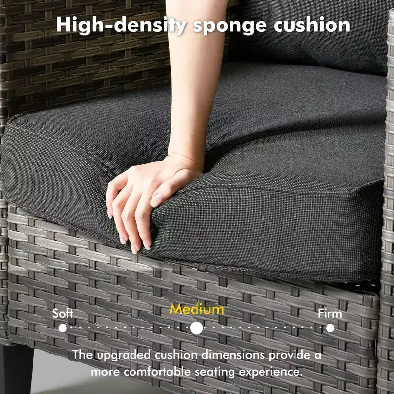 Ensemble de 7 pièces avec chaises pivotantes et table brasero, résistant aux intempéries – Sanzelize Design