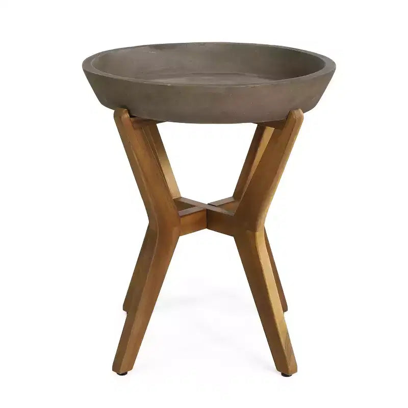 Ensemble de salle à manger de jardin 3 pièces Sunita Farmhouse avec table en bois d'acacia et chaises à bascule en fer – Sanzelize Design