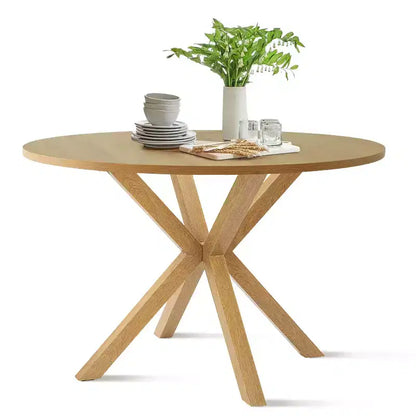 Ensemble de salle à manger moderne pour 4 personnes, table à pied central gain de place avec chaises tapissées en – Sanzelize Design