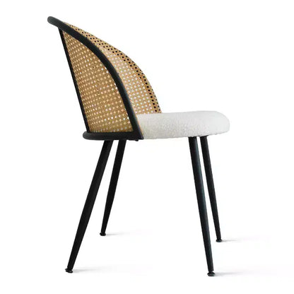 Ensemble de salle à manger moderne pour 4 personnes, table à pied central gain de place avec chaises tapissées en – Sanzelize Design