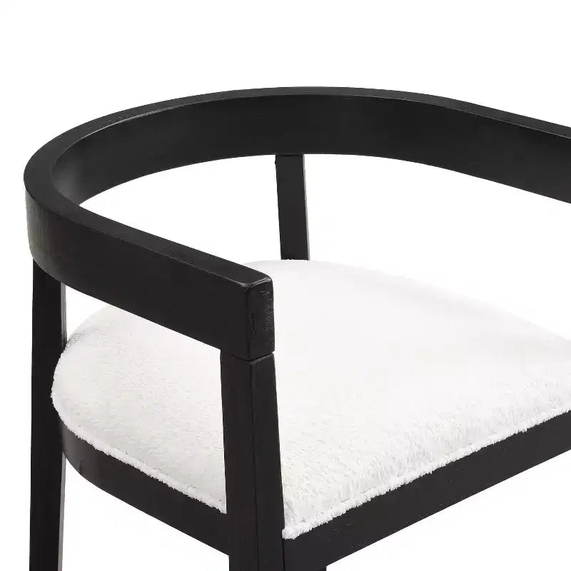 Sonal - Ensemble de salle à manger moderne de 5 pièces avec table ronde et 4 chaises rembourrées en bois d'hévéa – Sanzelize Design