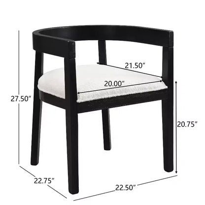 Sonal - Ensemble de salle à manger moderne de 5 pièces avec table ronde et 4 chaises rembourrées en bois d'hévéa – Sanzelize Design