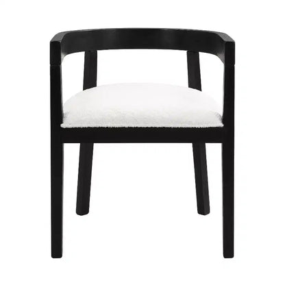 Sonal - Ensemble de salle à manger moderne de 5 pièces avec table ronde et 4 chaises rembourrées en bois d'hévéa – Sanzelize Design