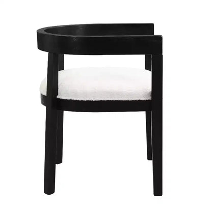 Sonal - Ensemble de salle à manger moderne de 5 pièces avec table ronde et 4 chaises rembourrées en bois d'hévéa – Sanzelize Design