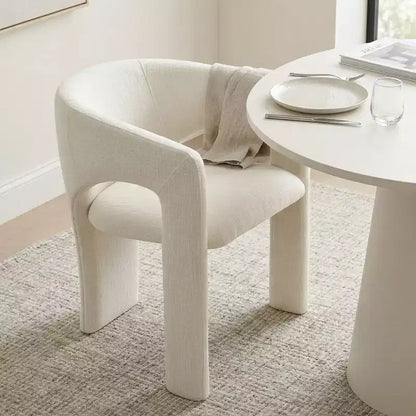 Petit ensemble de salle à manger pour 2 personnes, chaises rembourrées beiges, table à manger ronde sur pied – Sanzelize Design
